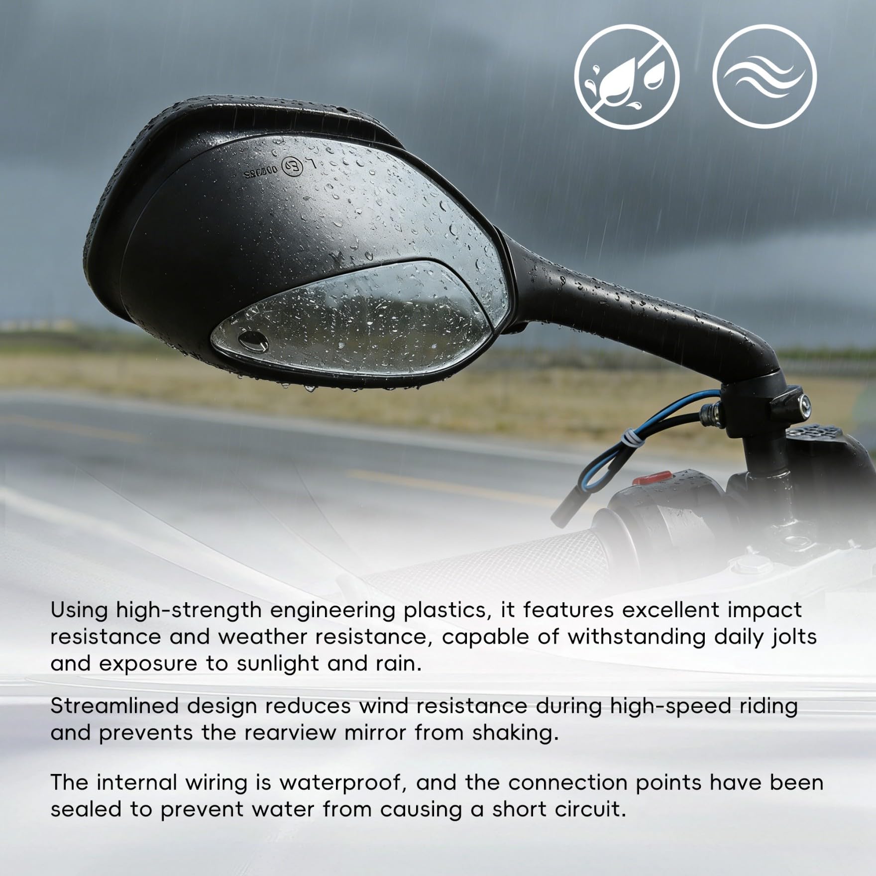 Waltyotur ABS rear-view mirror supports durability in varied weather conditions