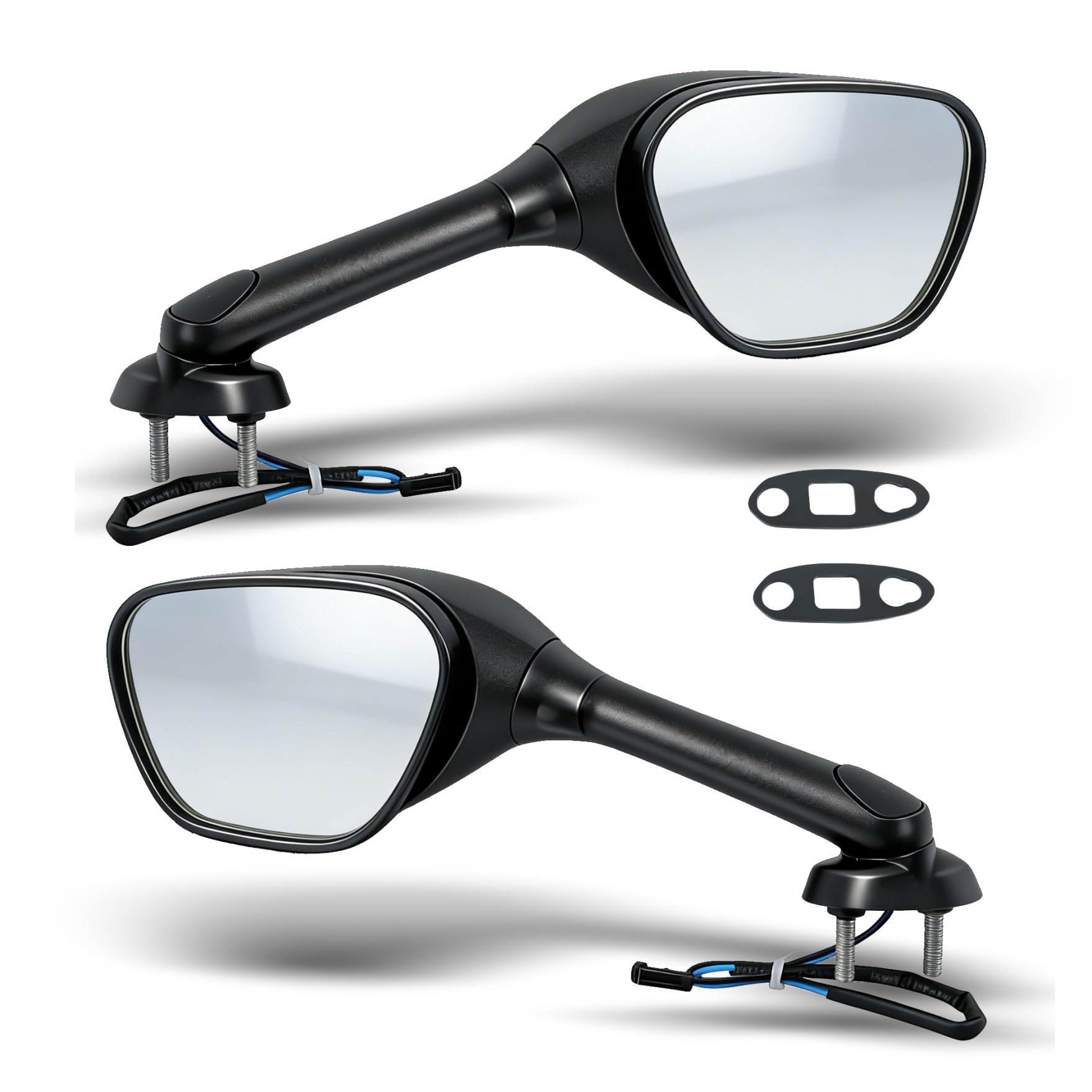 Waltyotur black smoke rear view mirror with turn signal for GSXR enhances visibility and style