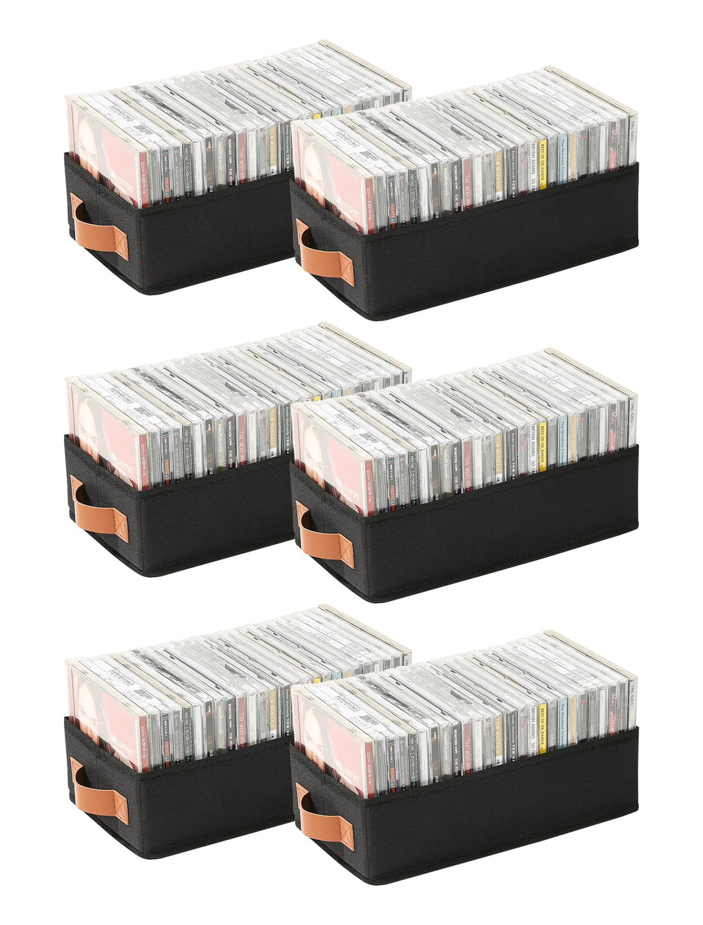 Wanapure CD Storage Boxes foldable design for easy setup and space-saving organization.