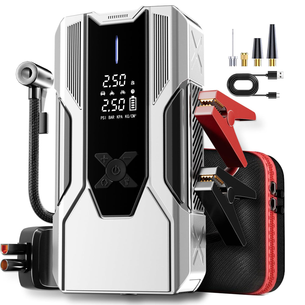 WANBILU emergency jump starter with air compressor for fast roadside power.
