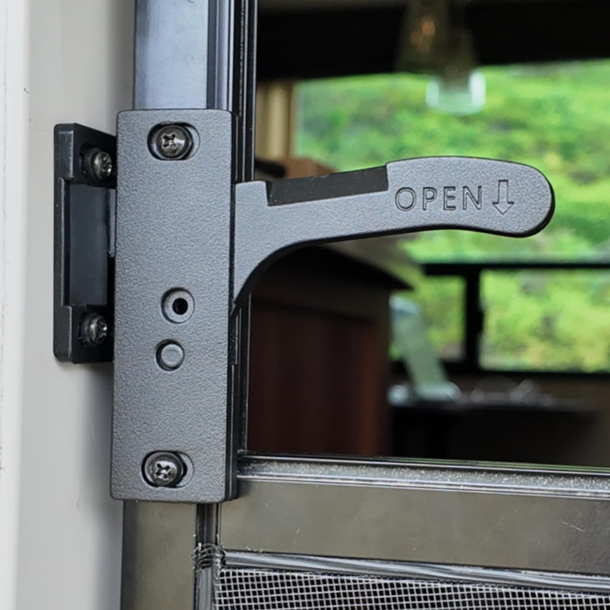 WanDwel aluminum RV screen door latch right-hand for secure entry outdoors