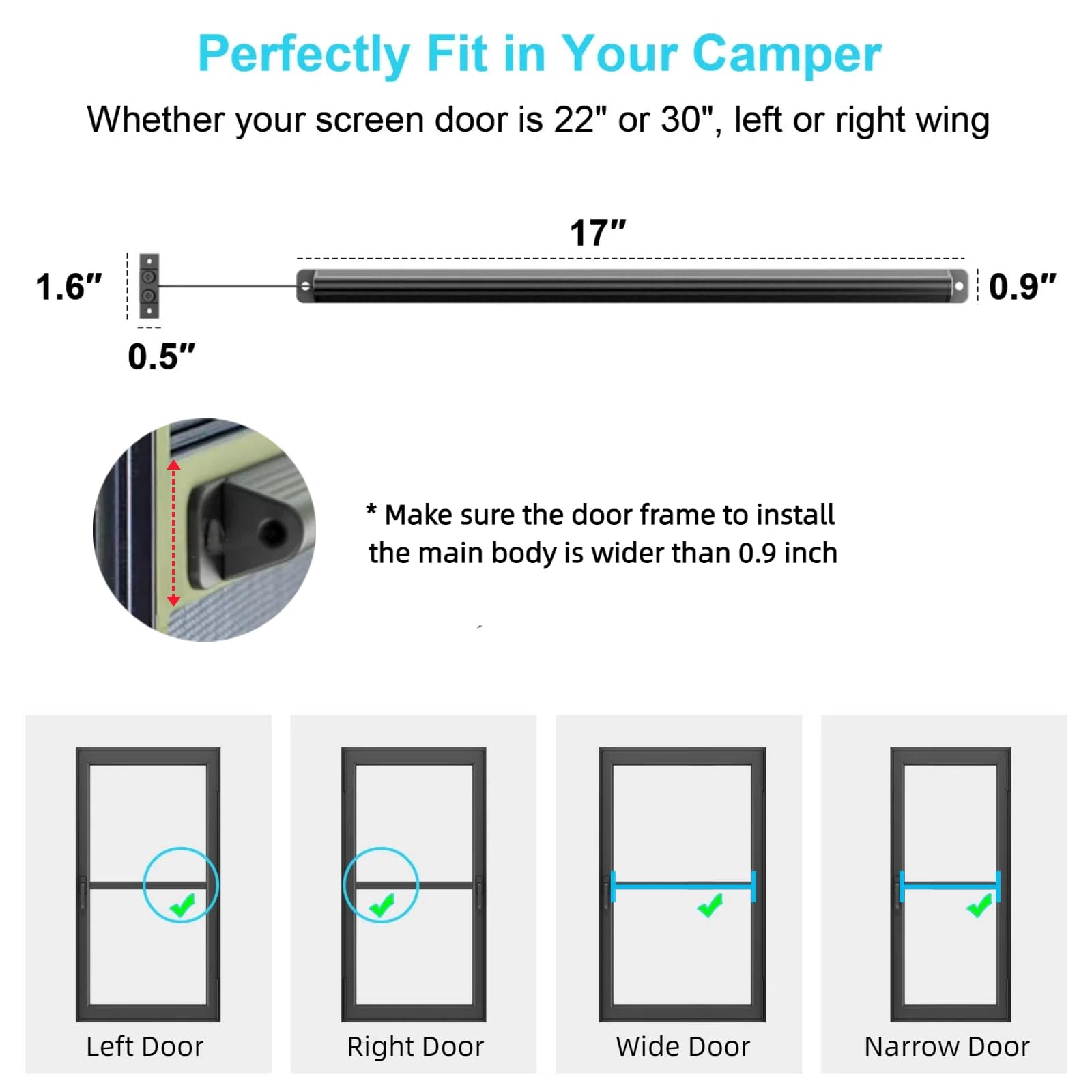 WanDwel universal fit supports left- and right-handed doors.