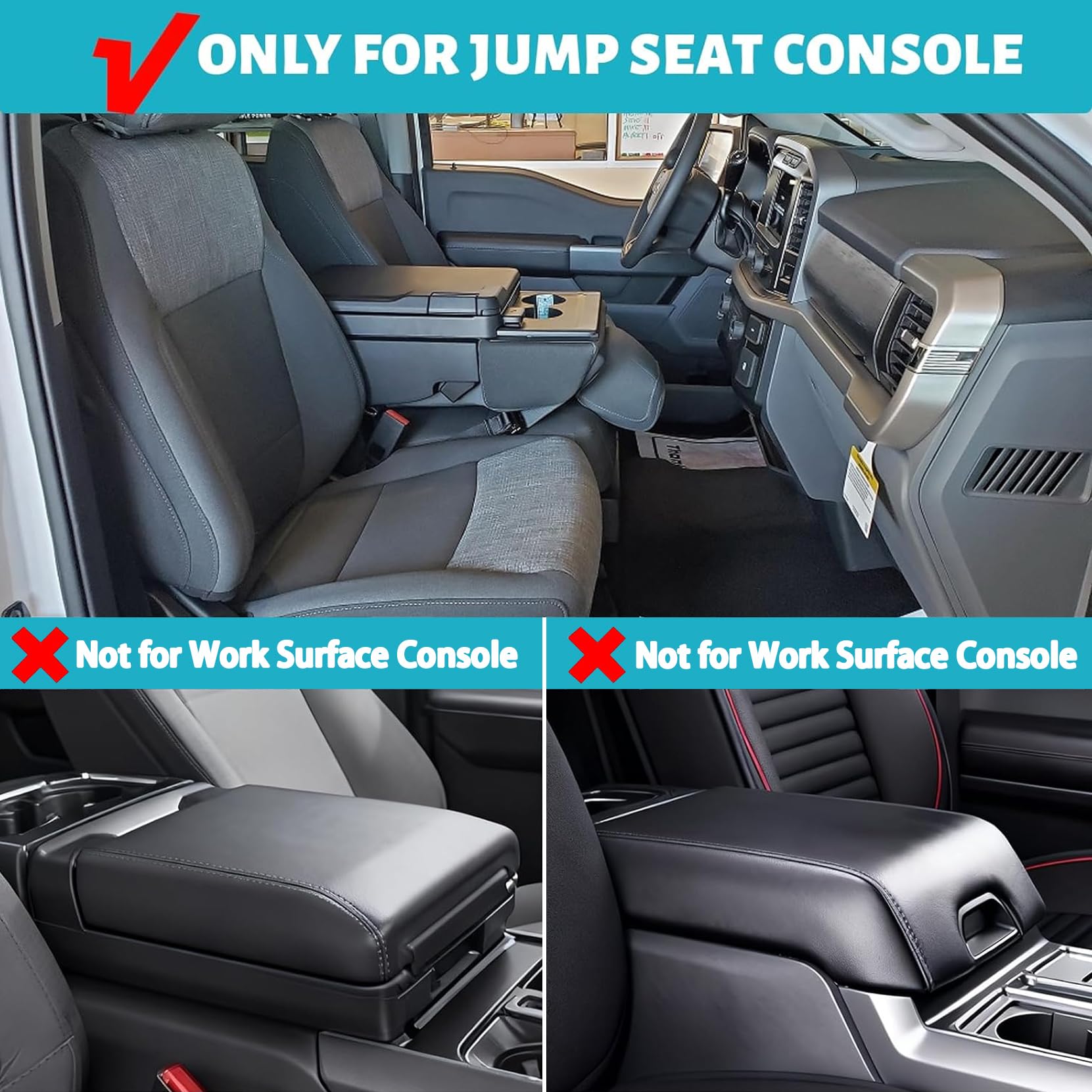 wangzhij headrest tray replacement keeps essentials organized on Ford jump seats