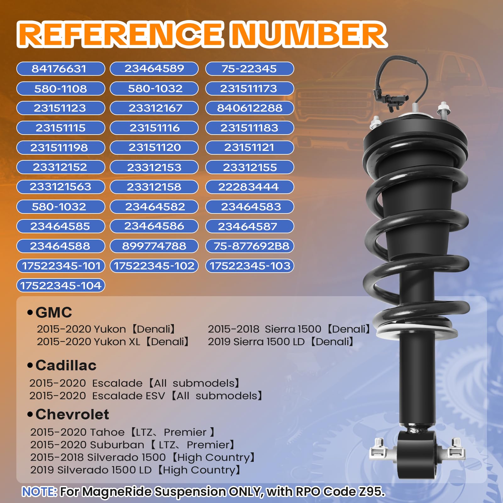 WANKECAR front strut assembly for Sierra 1500 Denali aids confident handling.