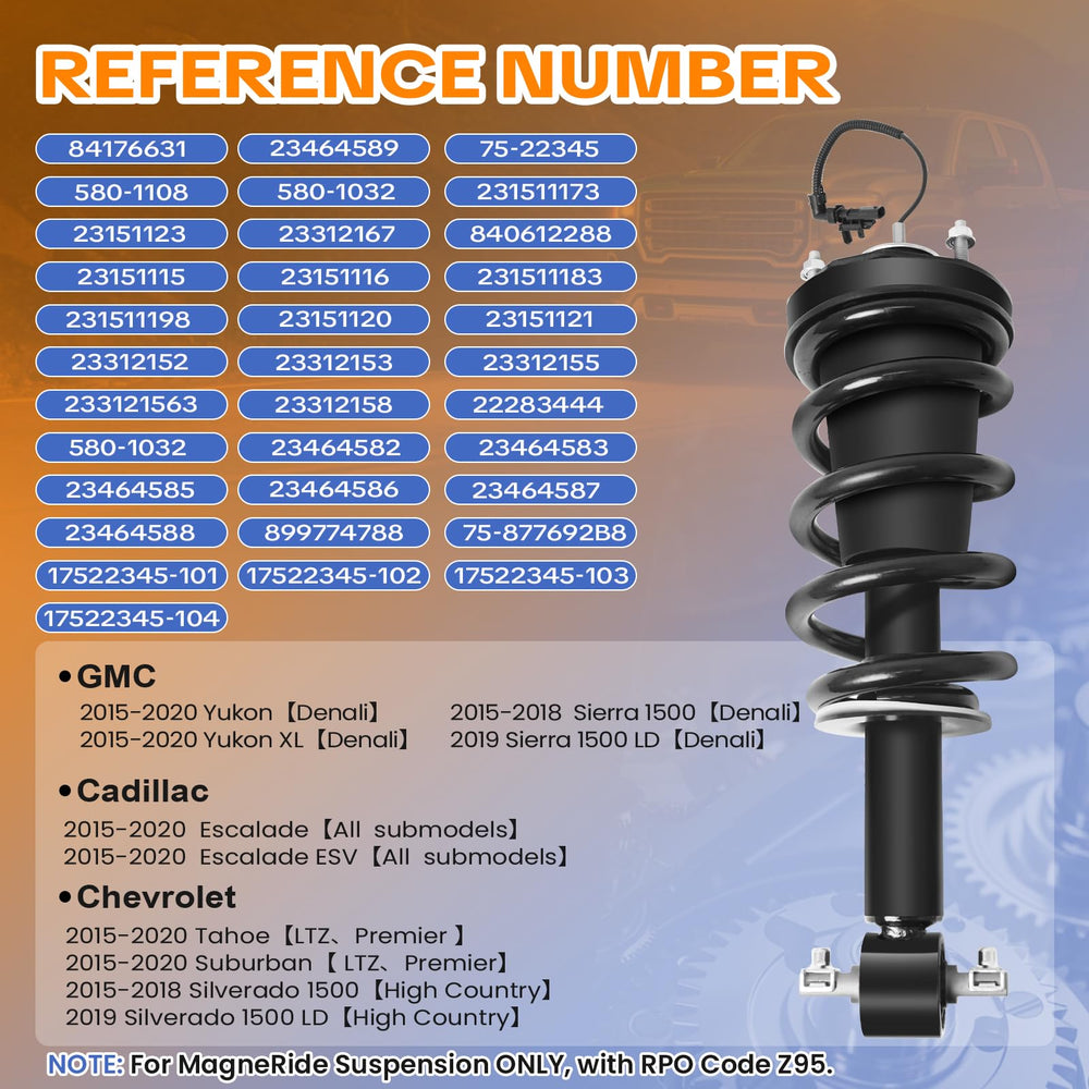WANKECAR front strut assembly for Sierra 1500 Denali aids confident handling.
