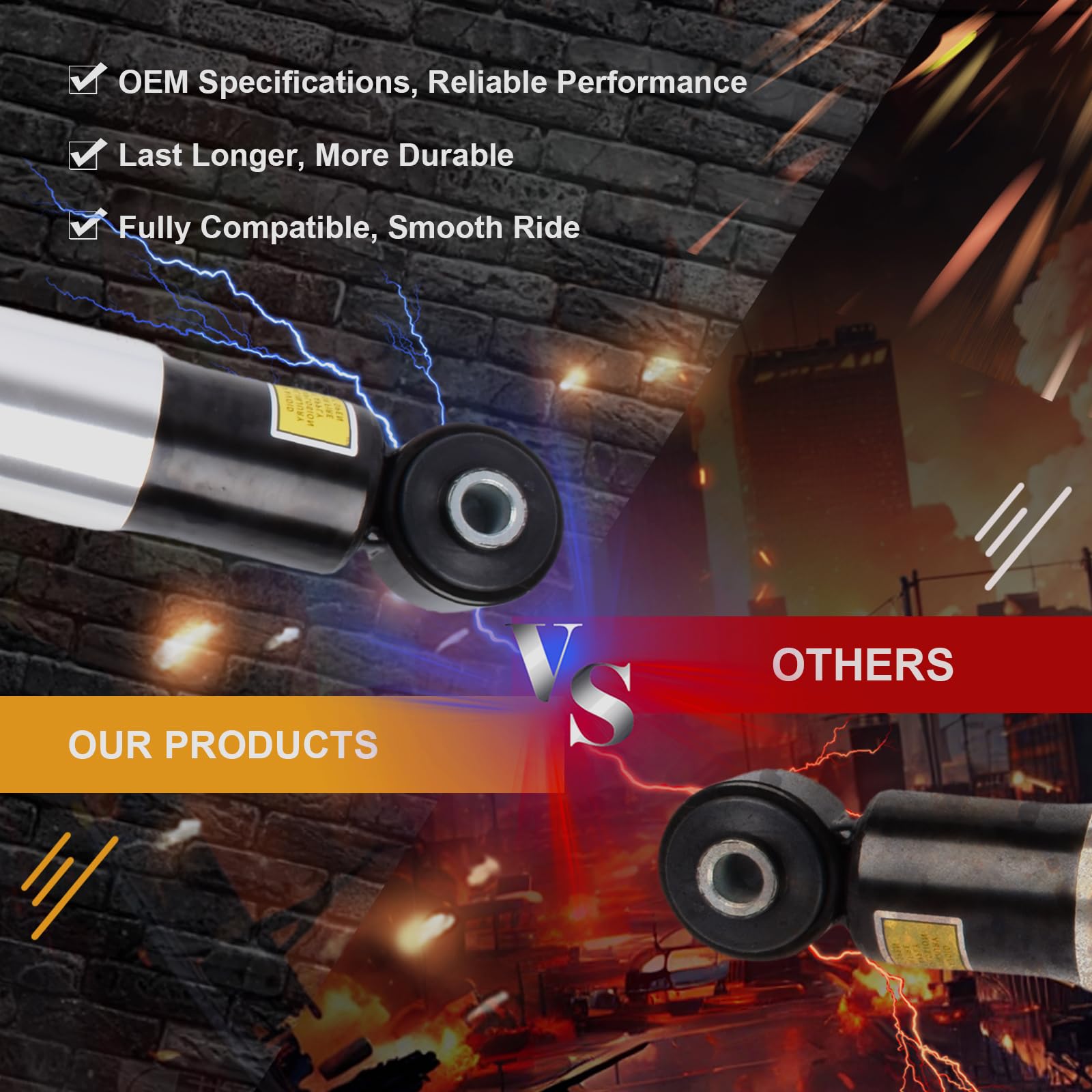 WANKECAR rear air shock absorber pair Yukon Denali left improves stability and smoothness.