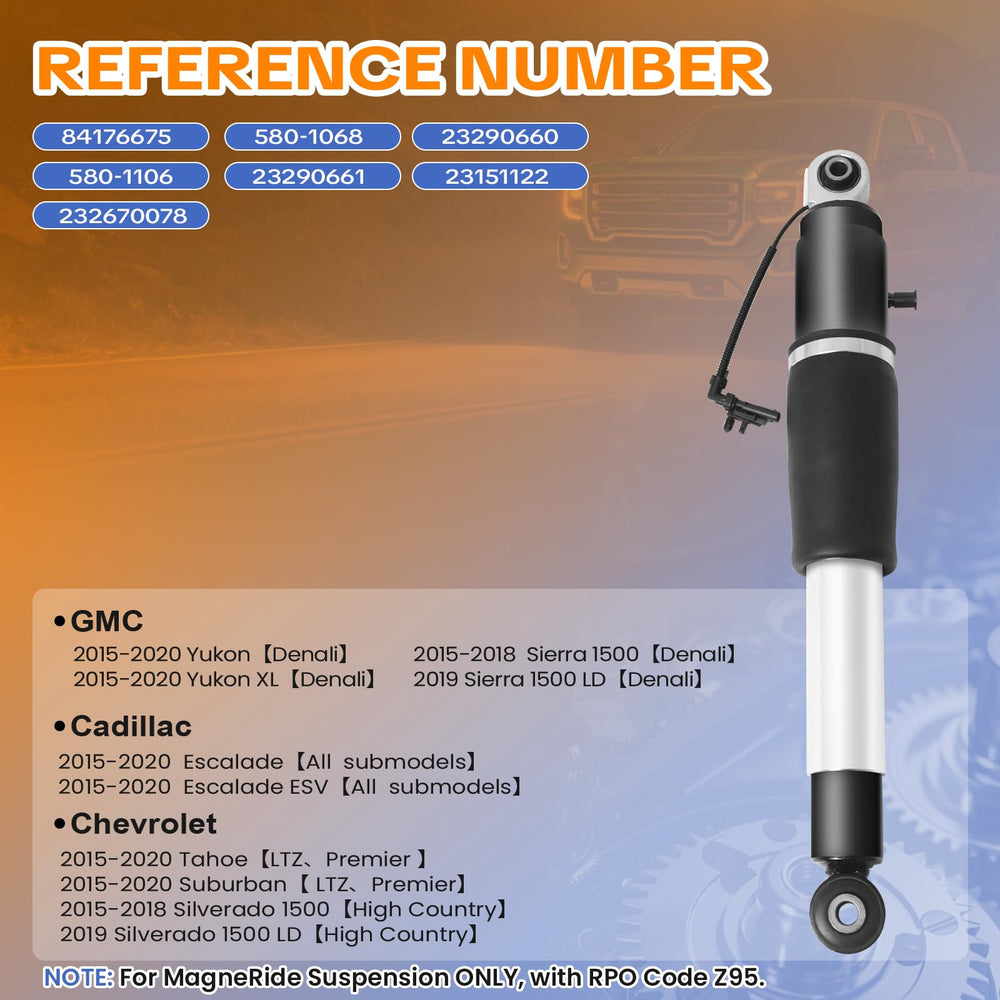 WANKECAR rear shock assembly for Sierra 1500 Denali improves ride quality on rough roads.