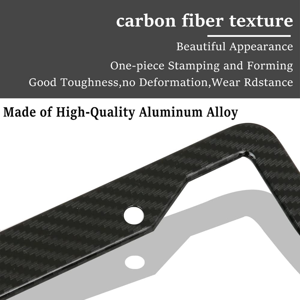WANRELE 2-pack license plate frame rear view illustrates secure front and rear plate mounting.