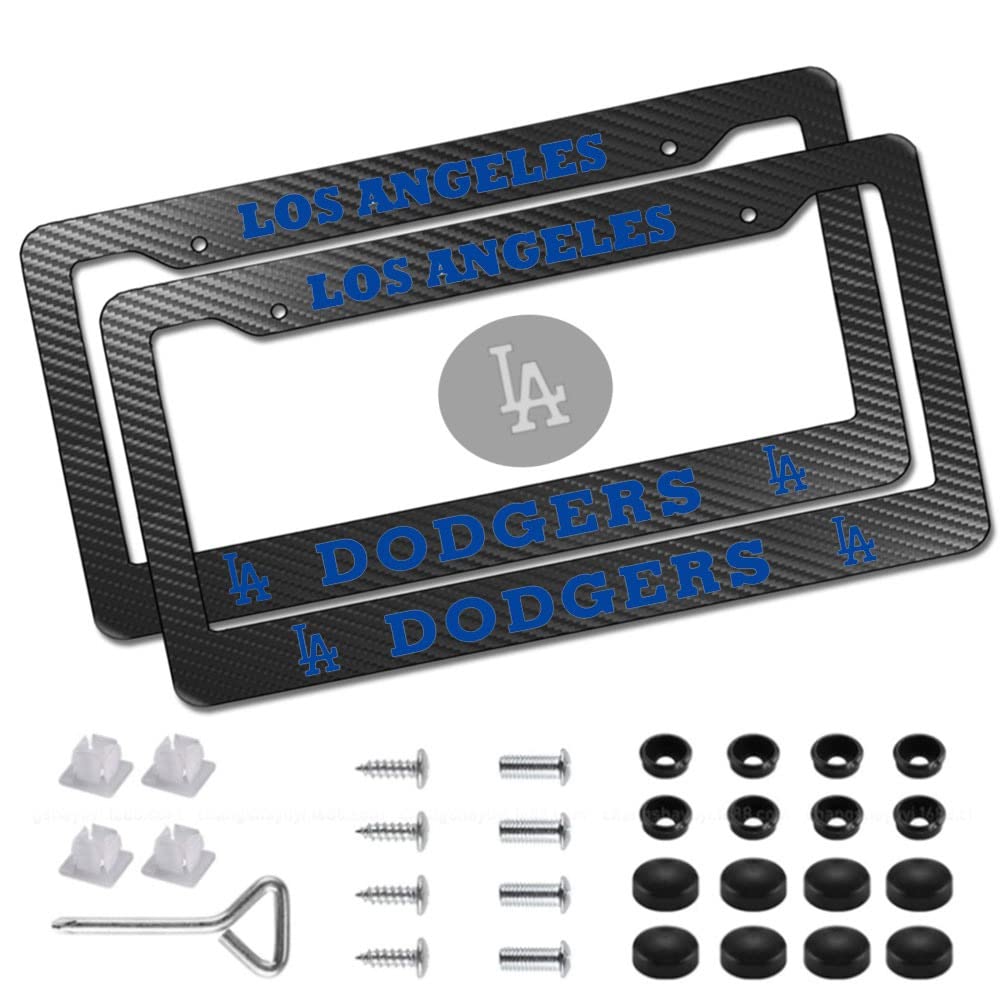 WANRELE carbon fiber license plate frame front view with durable finish.