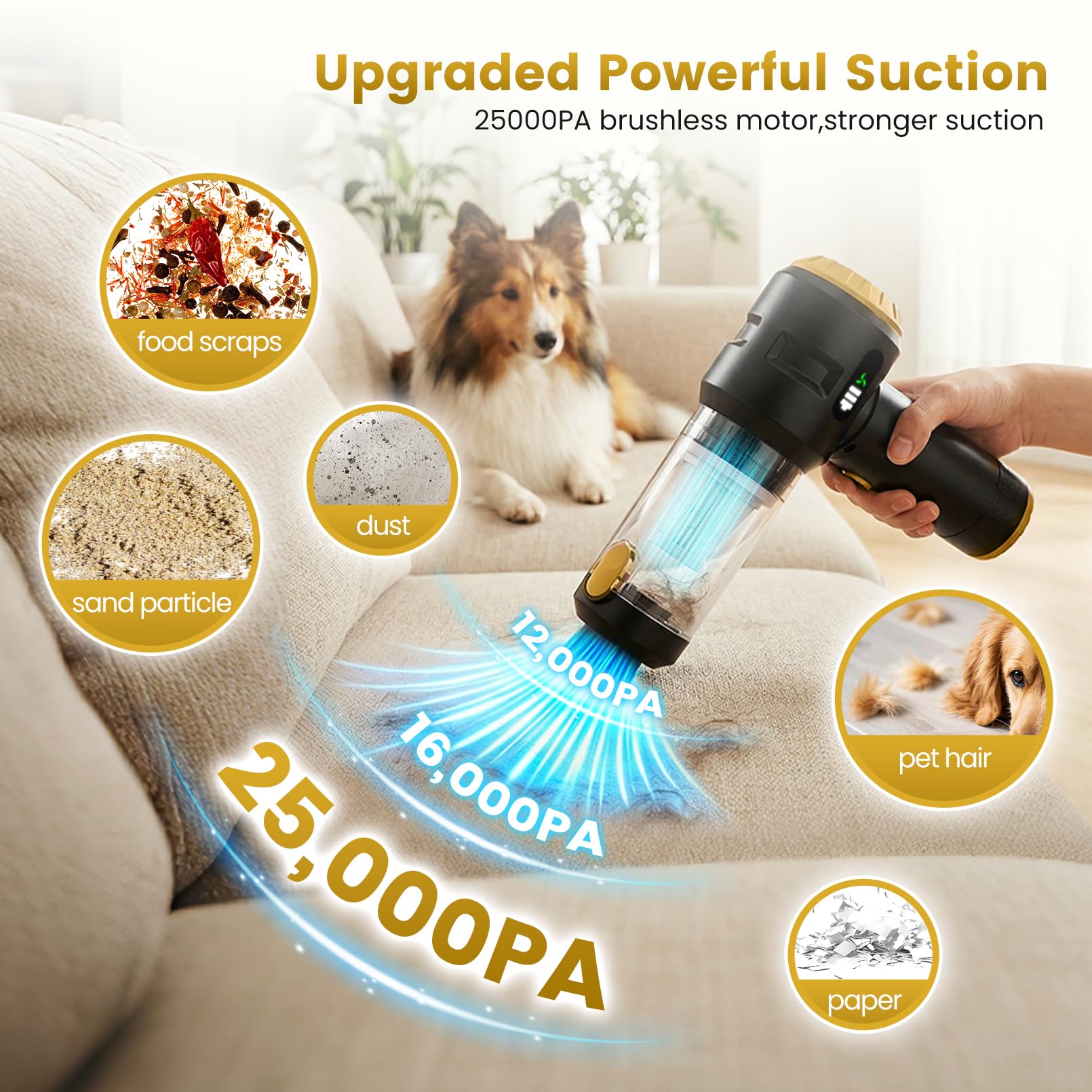 Wansimoo handheld car vacuum high suction for deep cleaning in car corners