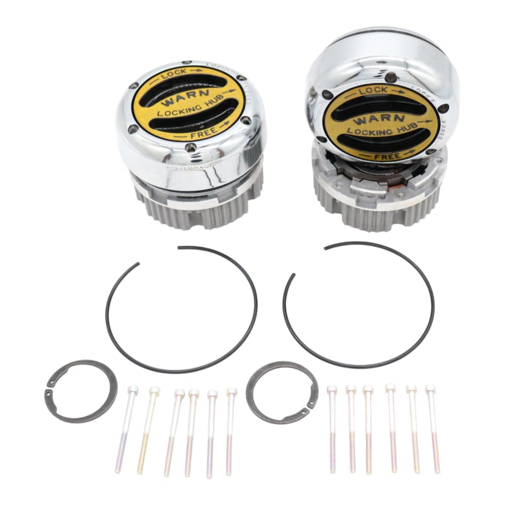 WARN 20990 chrome finish with 19-spline engagement for quick lock and unlock