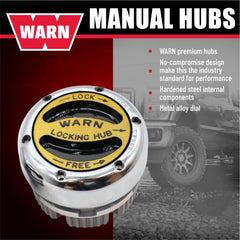 WARN 20990 zinc-aluminum dial seals keep contaminants out during off-road use