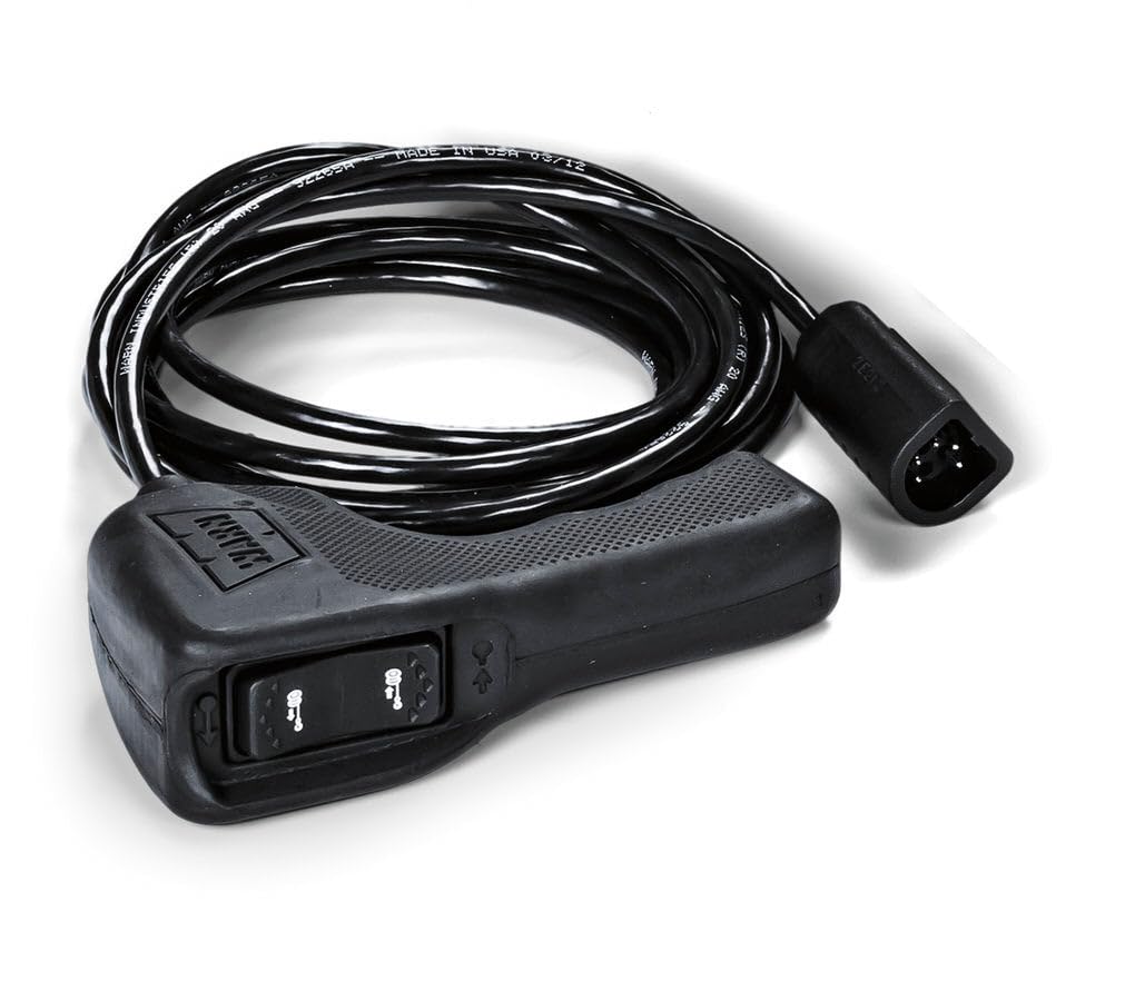 WARN 83665 hand-held winch remote with ergonomic grip for glove-friendly operation and extended reach