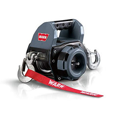 WARN Drill Winch with steel rope and fairlead ready for on-site hauling.