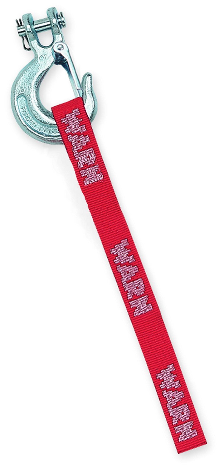 WARN 69645 hook strap red nylon webbing for secure hook handling during spooling