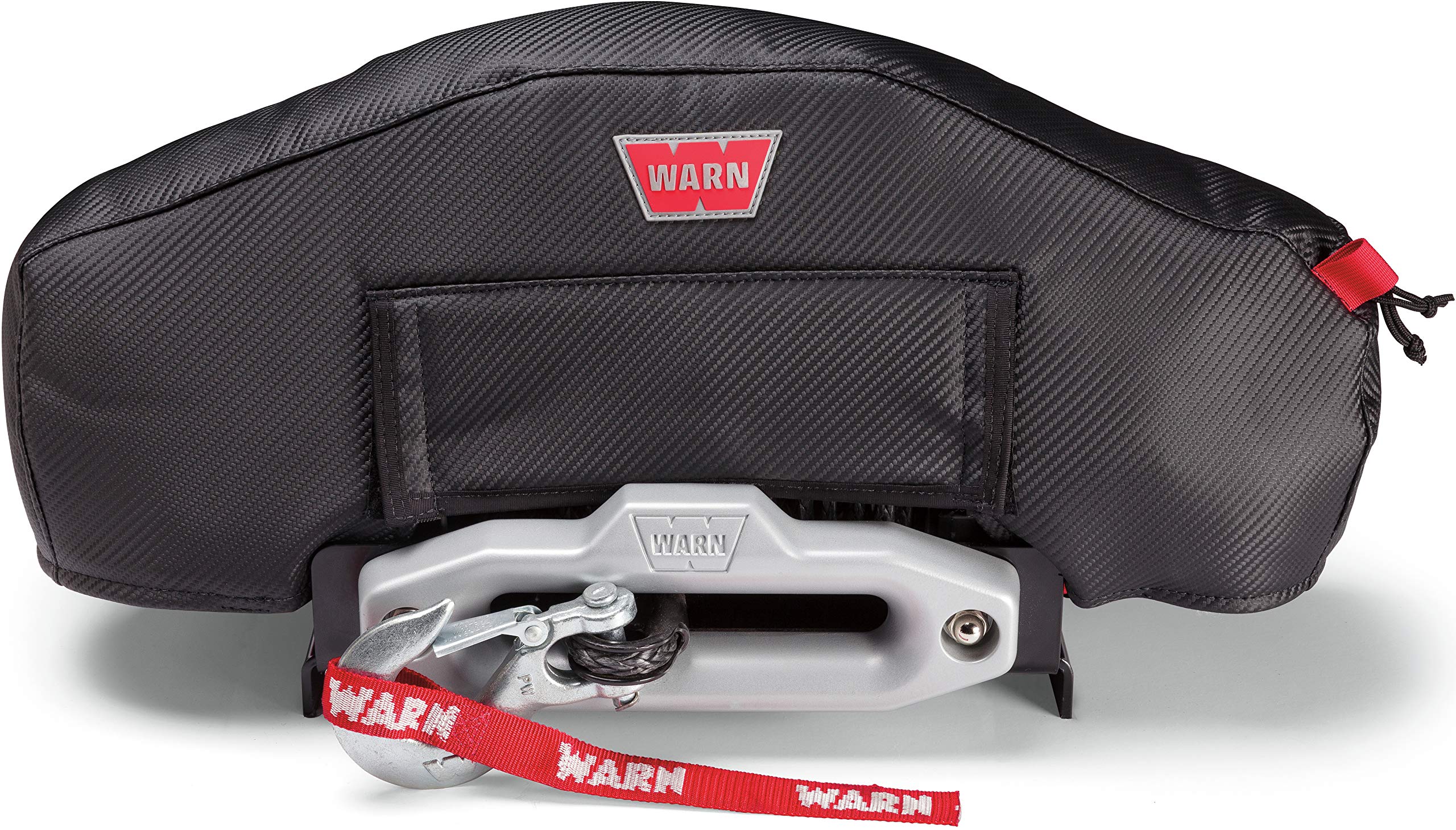 Warn Stealth winch cover on Zeon, front view, weather protection and fade resistance.