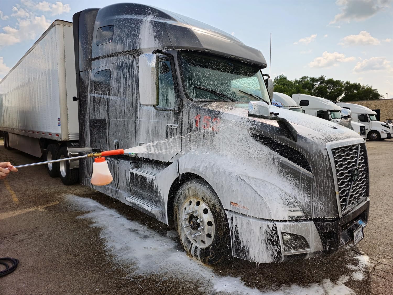 Wash Chems Pro 50 foam-application shows quick spray-on cleaning for vehicles