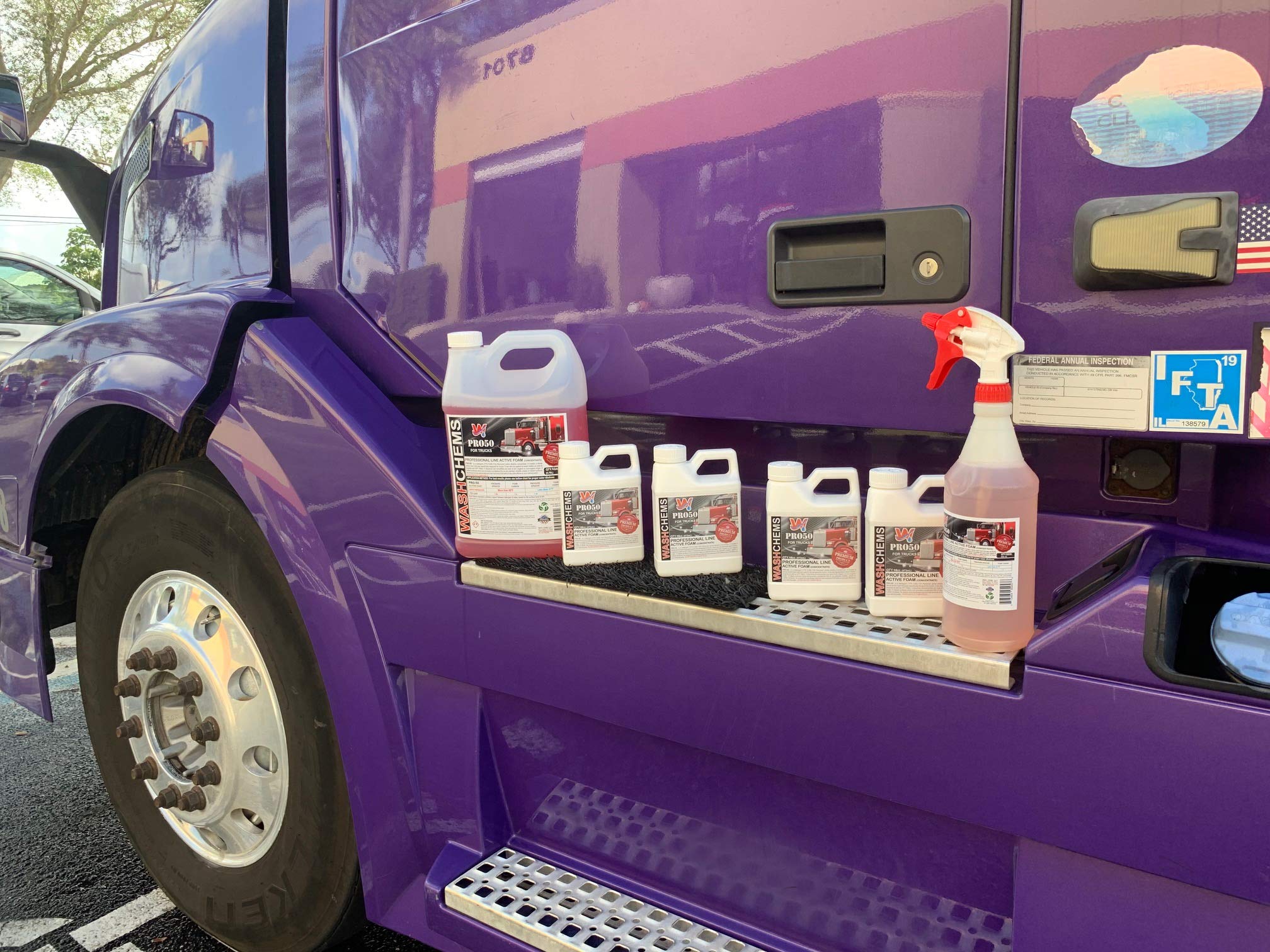 Wash Chems Pro 50 interior-detailing cleans carpets and plastics with vacuum extraction.