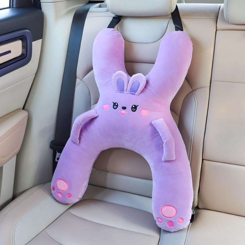 WASTROYAL pig design car pillow plush helps keep kids comfortable on long trips.