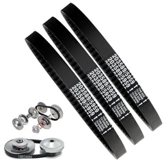 Wasydy 3-pack go-kart drive belt close-up showing rugged surface and texture