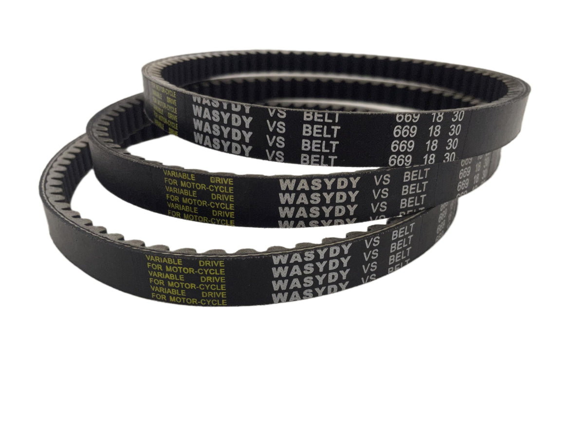 Wasydy 669-18-30 CVT belt front view shows durable construction for reliable riding