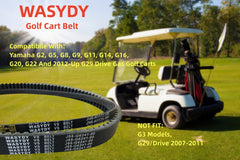 Dimensional details show belt length and width for precise Wasydy belt fit