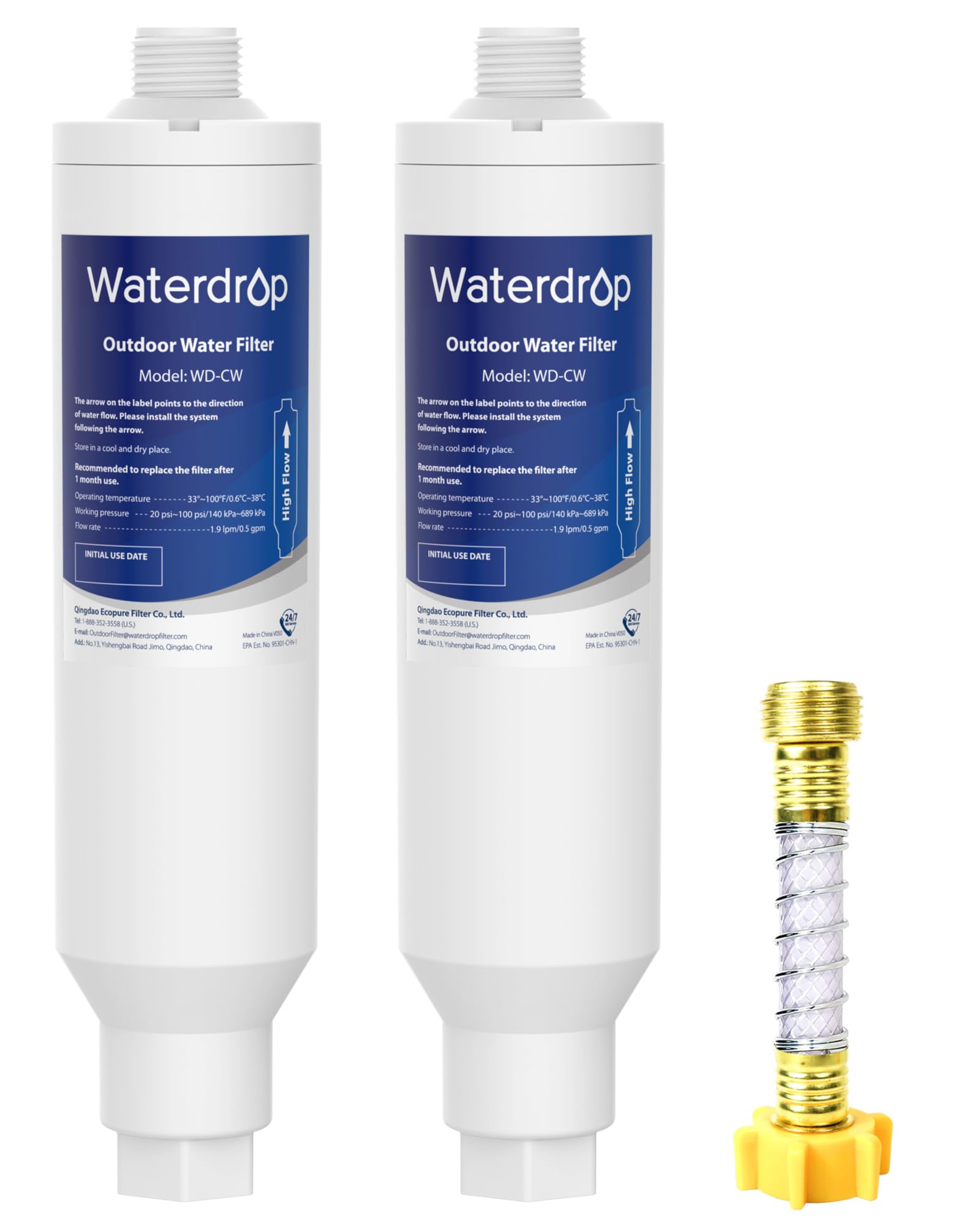 Waterdrop hard water filter on hose for car wash improves finish