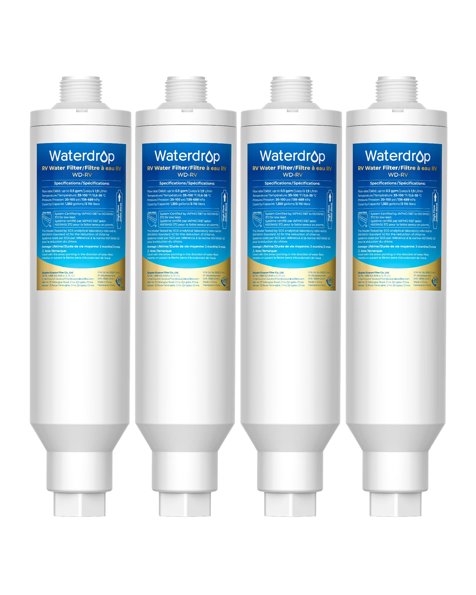 Waterdrop RV filter inline installation shows easy setup for camping.