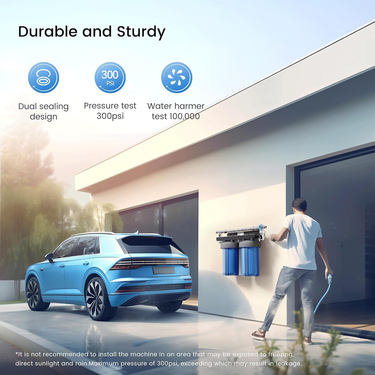 Waterdrop Spotless Car Wash System no towel drying required for a sparkling finish.