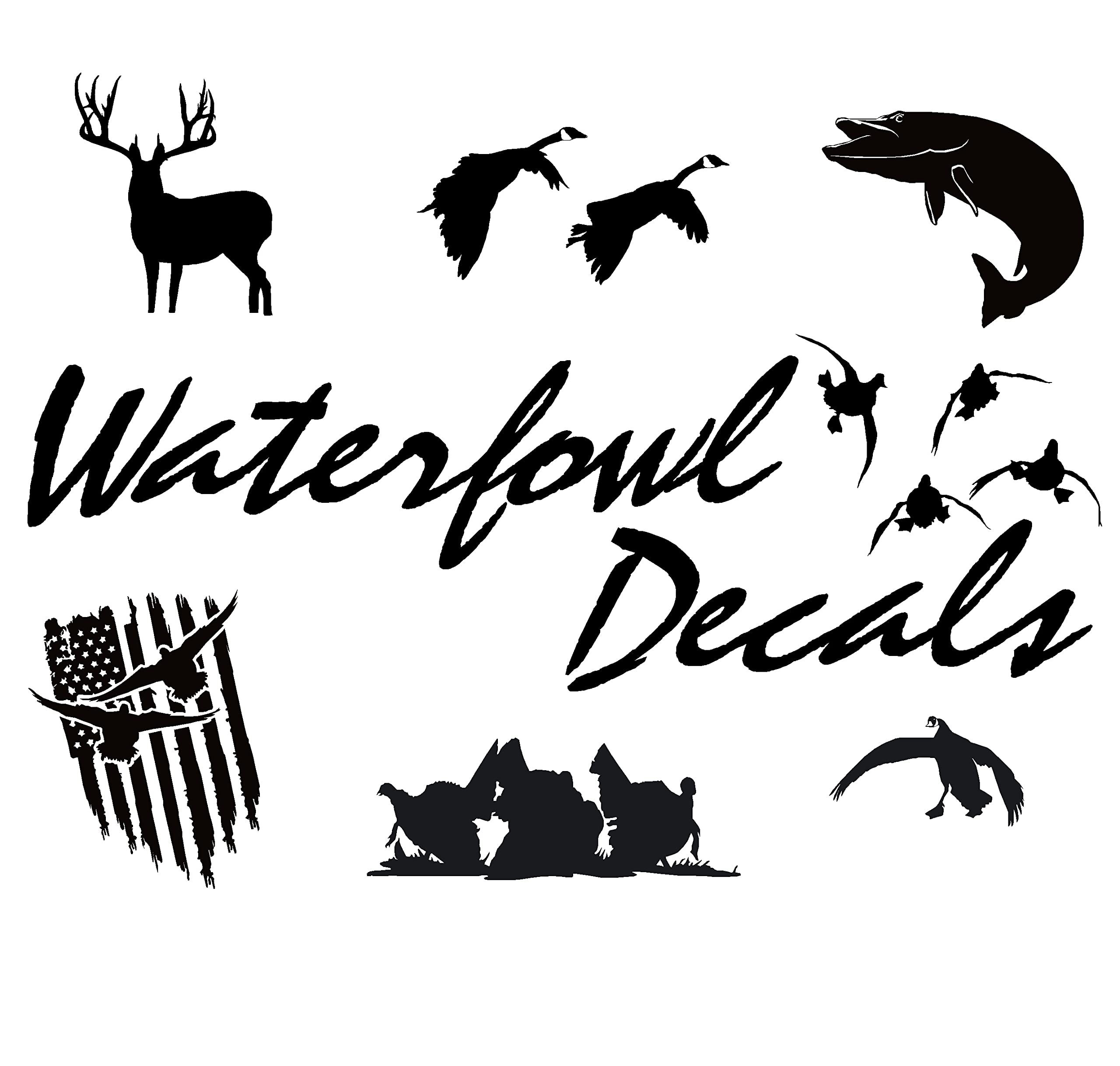 Waterfowl Decals outdoor-rated vinyl USMC flag decal for outdoor surfaces.