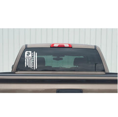 Waterfowl Decals USMC Veteran Flag window sticker for cars and trucks, weather resistant.