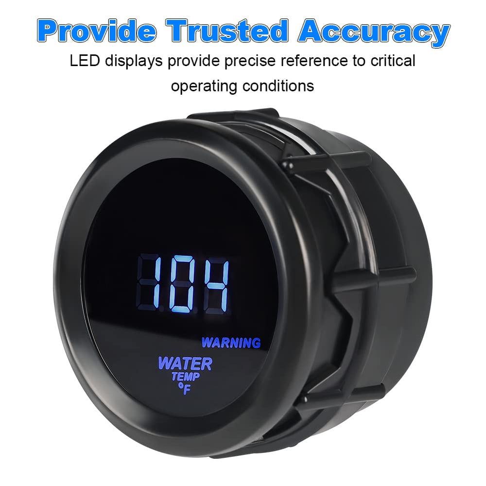 WaterWICH 52mm diameter gauge fits many dashboards for reliable readings