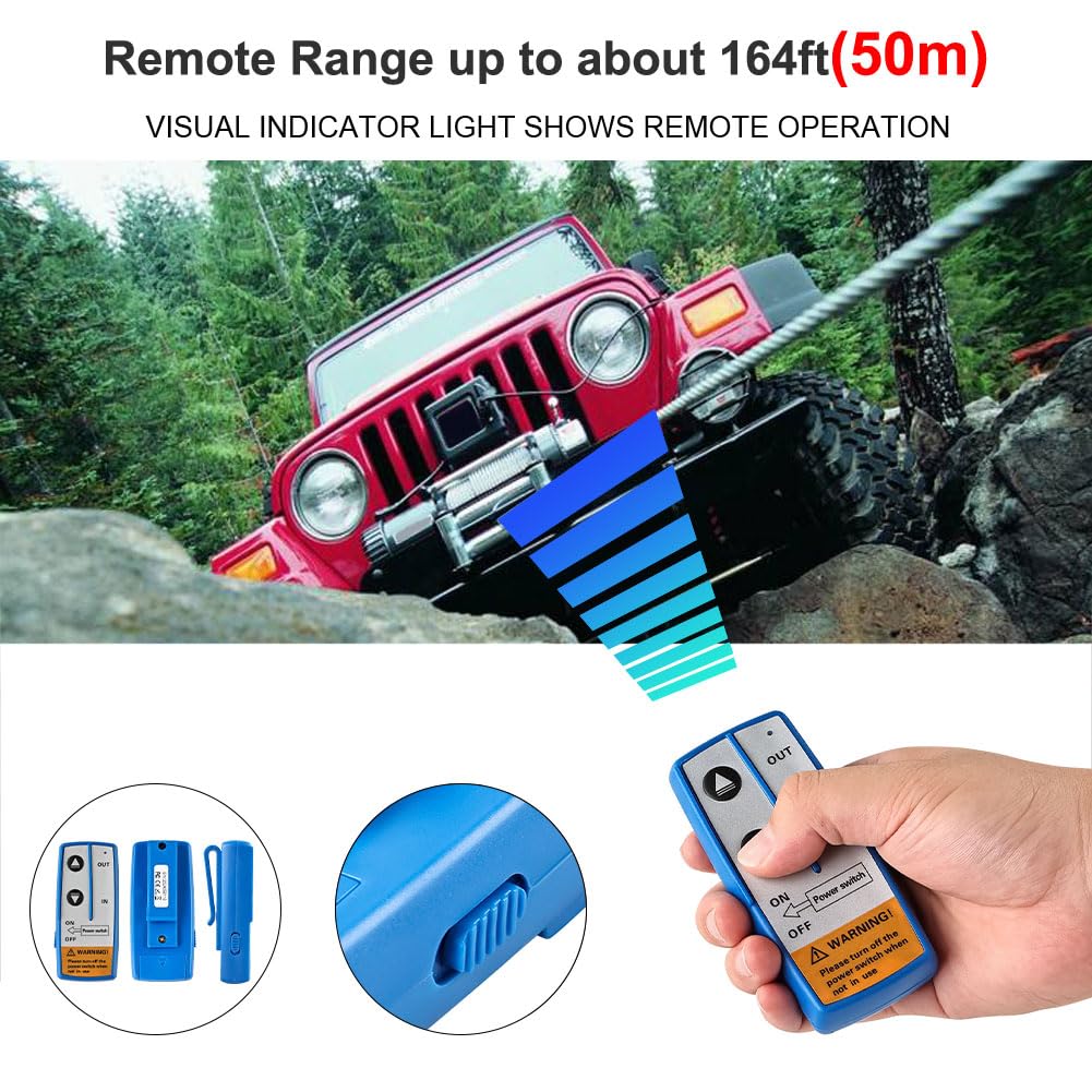WaterWICH winch remote closeup; intuitive controls for easy operation.