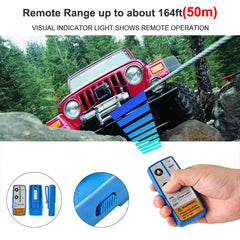 WaterWICH winch remote closeup; intuitive controls for easy operation.