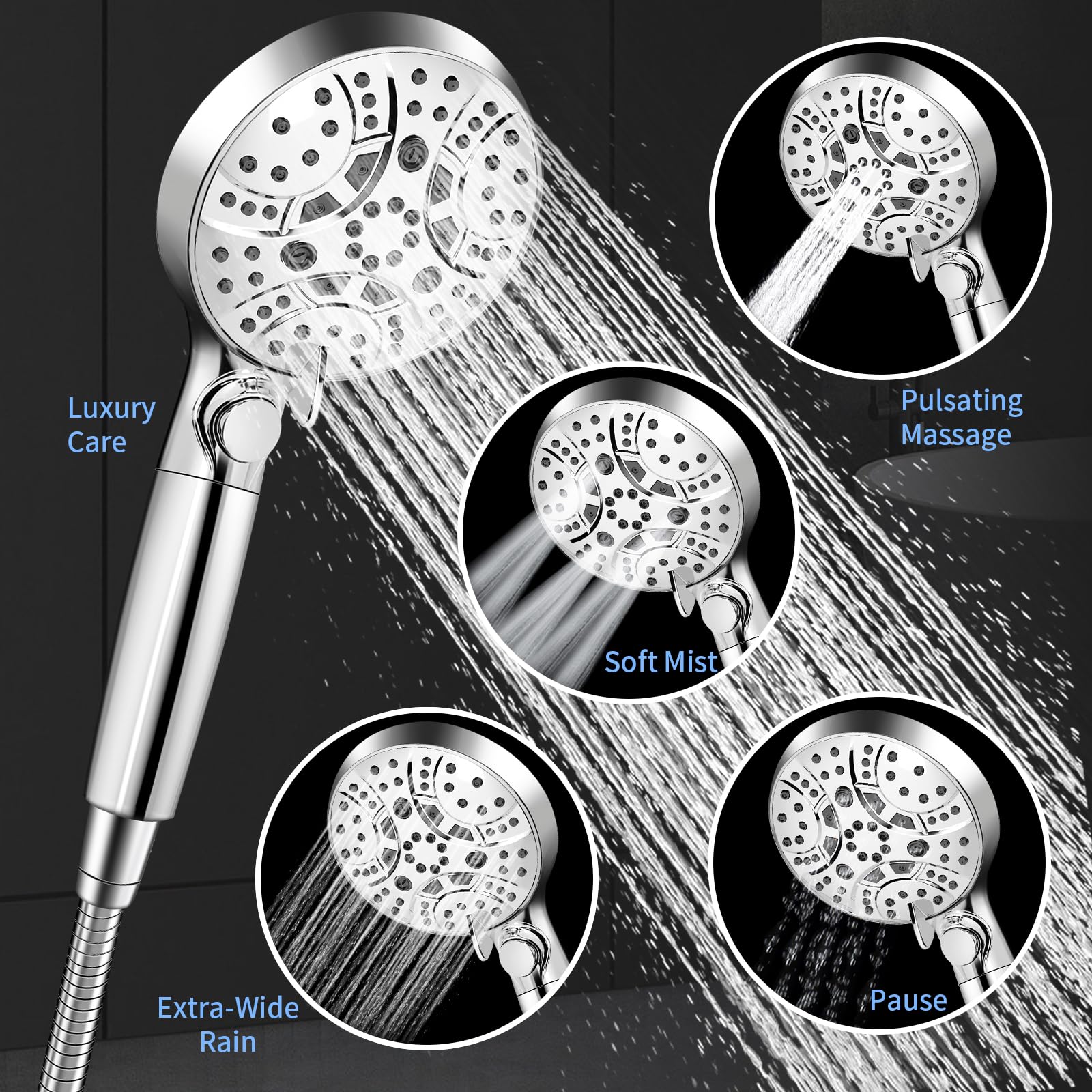Watfigby stainless steel hose measures 5ft for flexible reach and better bathing comfort.