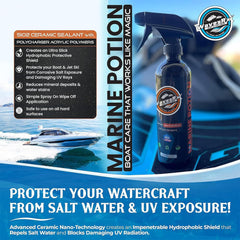 WavesRx AquaShield+ beads water on treated hull for lasting hydrophobic shine
