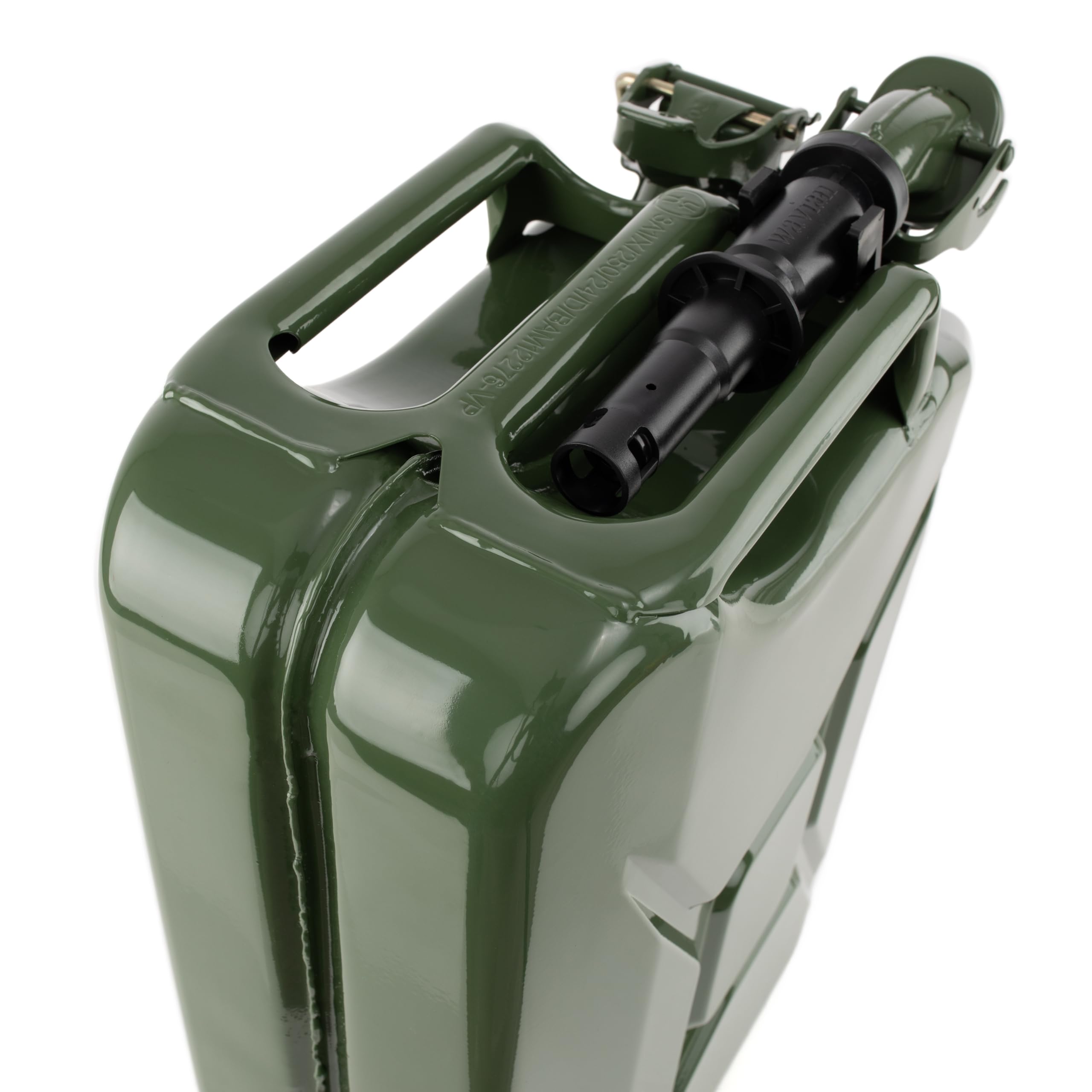 Wavian NATO-style metal can features rugged construction for outdoor use.