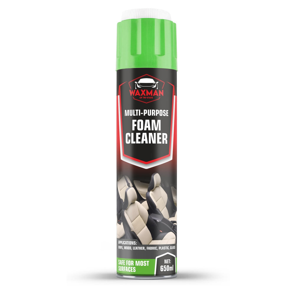 Waxman Tri State car interior foam cleaner bottle enables quick multipurpose cleaning.