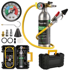 Wayona AC Flush Kit canister securely stores flushing solvent for efficient cleaning