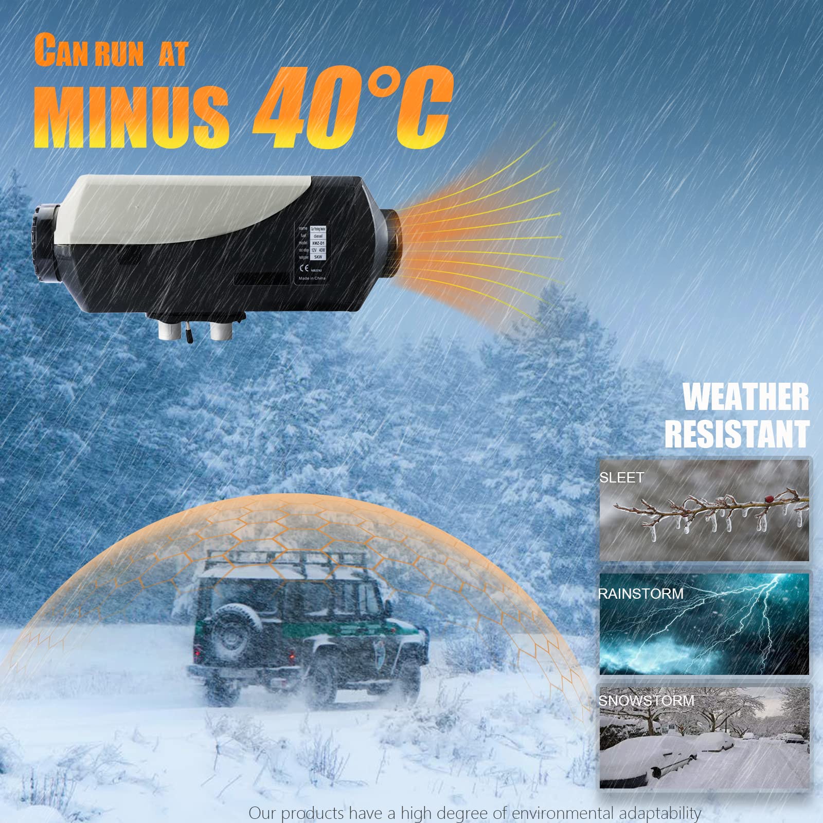 WAYSKA heater setup in a trailer for cozy travel nights