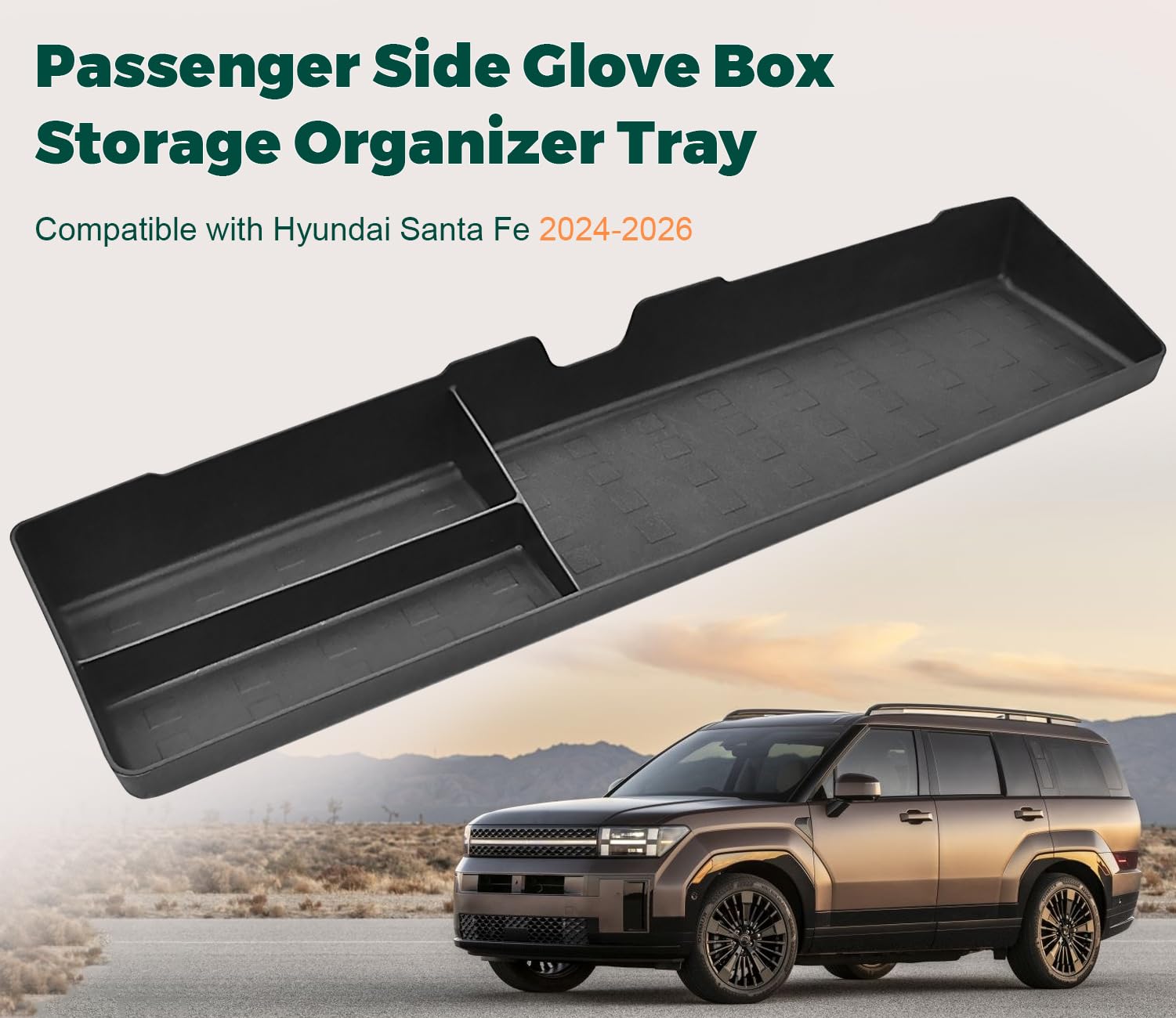 WBLATP Santa Fe glove box organizer tray installed for neat, accessible storage.