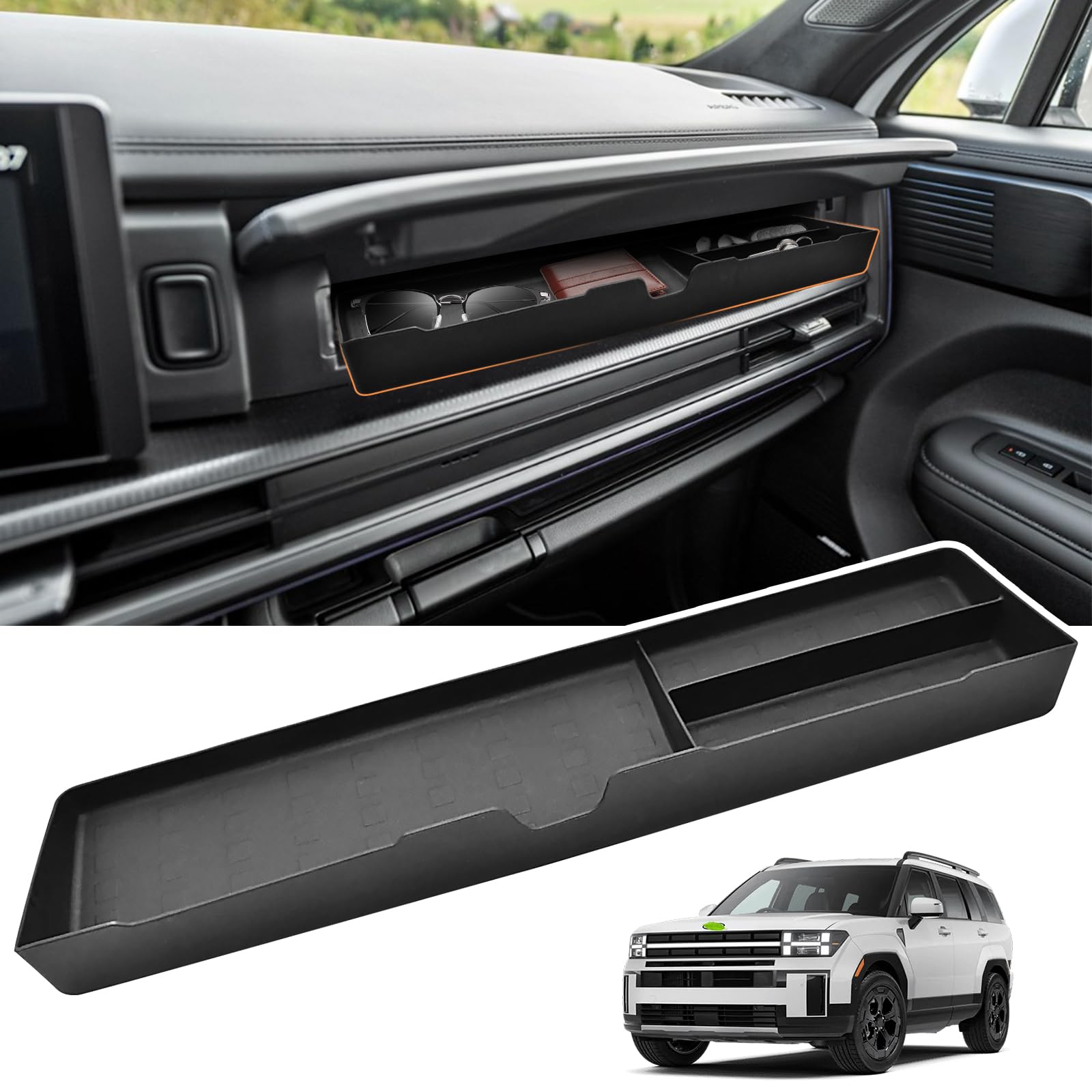 WBLATP Santa Fe passenger storage tray front view keeps essentials within reach.