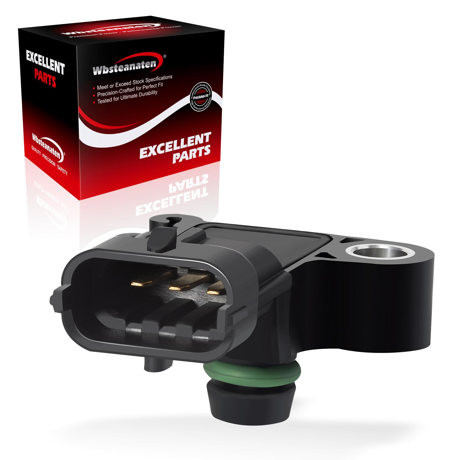 Wbsteanaten MAP Sensor front view; compact design for easy installation.