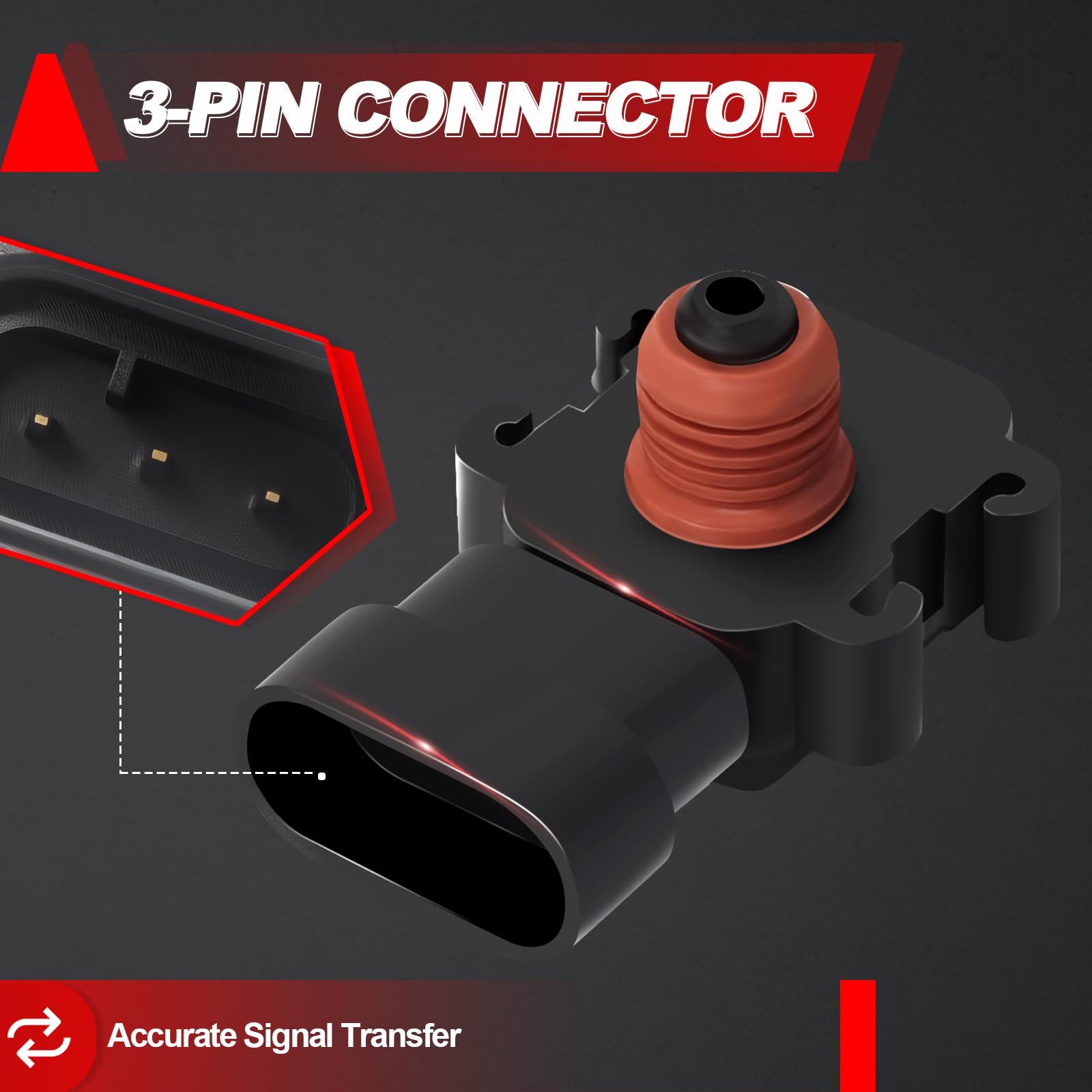 Wbsteanaten MAP Sensor side view highlighting durable construction for engine bays