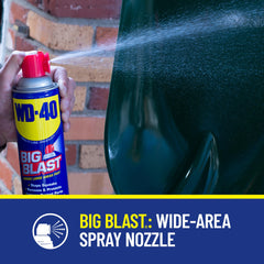 WD-40 Original Formula Big Blast spray nozzle wide area for fast treatment of large surfaces