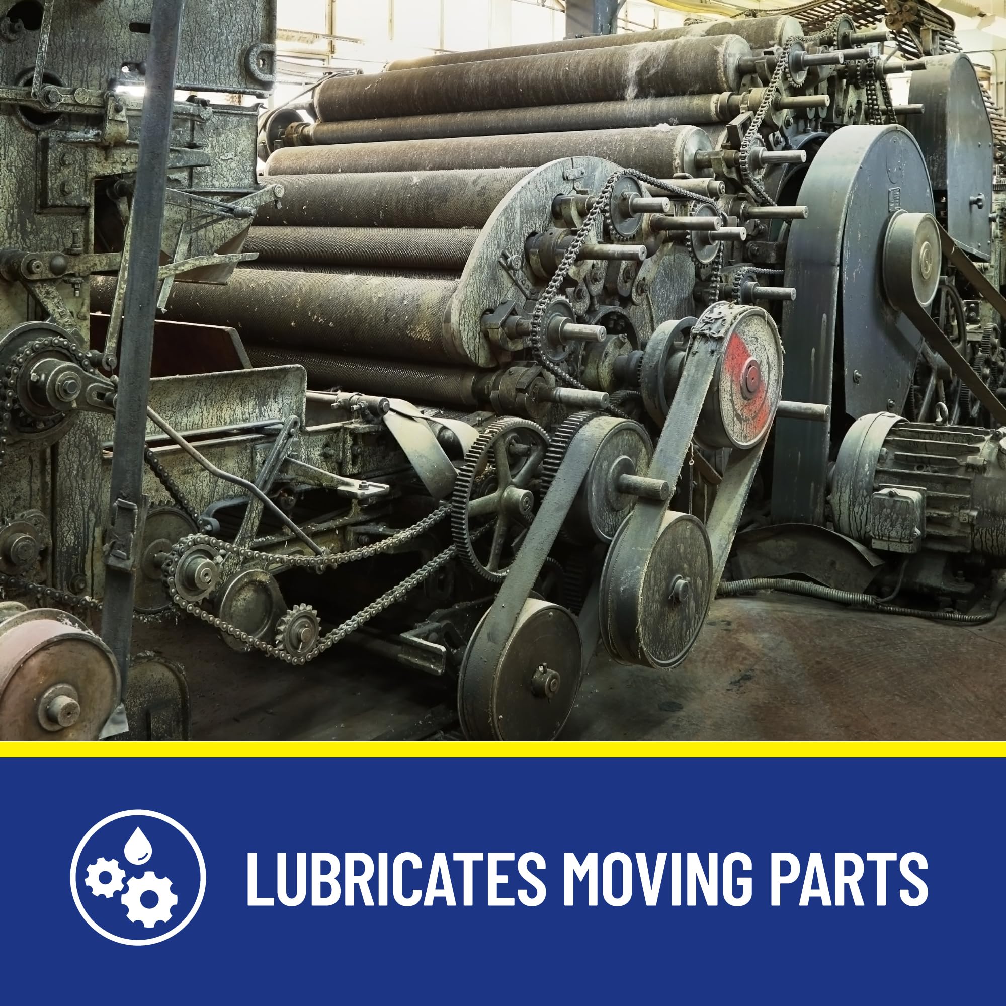 WD-40 Original Formula penetrates and loosens rusted or stuck metal components.