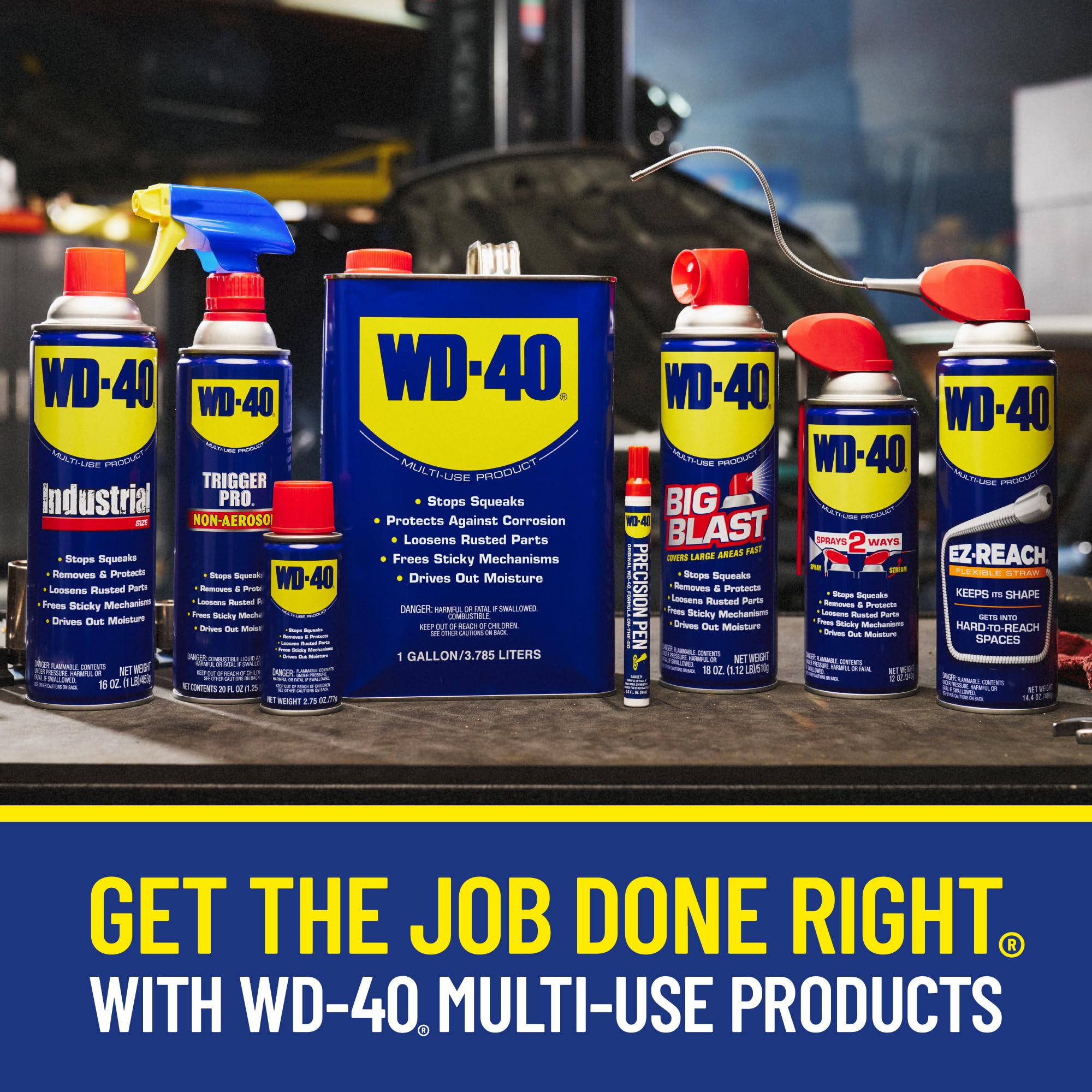 WD-40 Original Formula dissolves labels, tape, and adhesive residue.