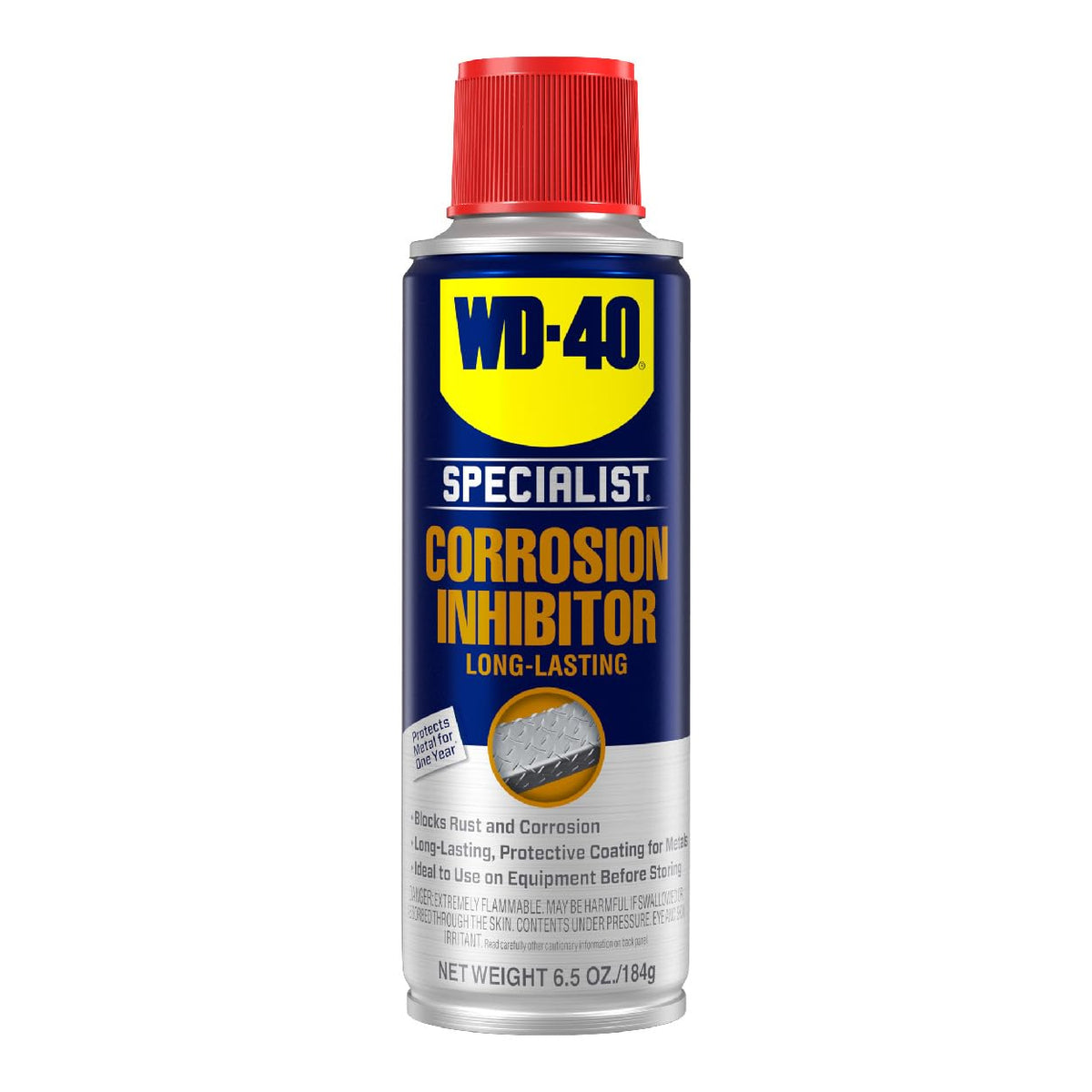 WD-40 Specialist Corrosion Inhibitor coats metal to block air and moisture for long-lasting protection.
