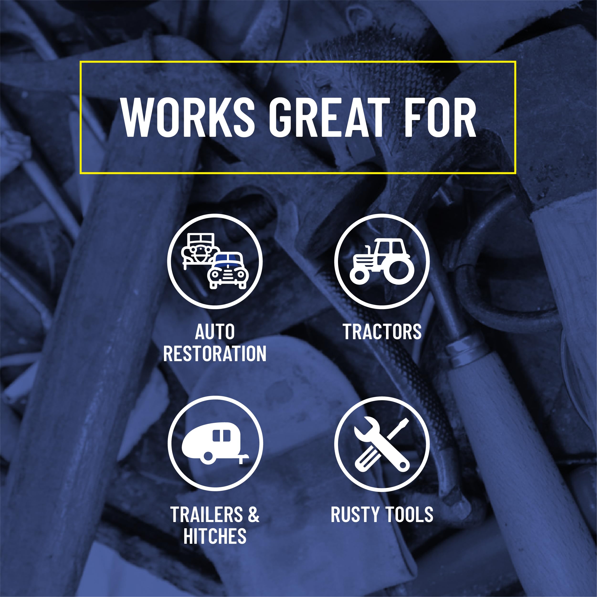 WD-40 Specialist Rust Remover Soak ideal for auto restoration and farm equipment rust removal.
