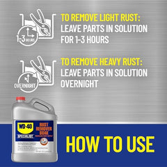 Old tools with visible rust before treatment with WD-40 Specialist Rust Remover Soak